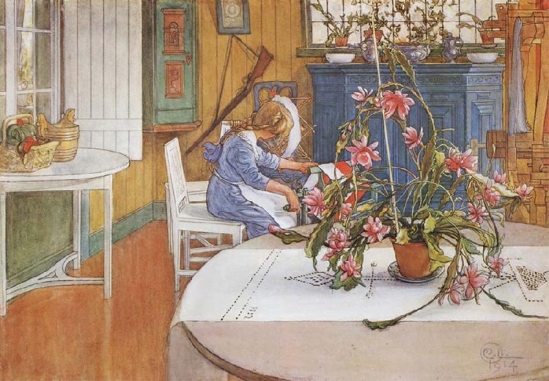 Carl Larsson interior with Cactus oil painting picture